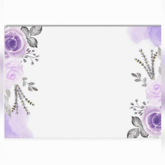 Watercolor Purple Floral Thank You Business Cards 50 Count - Picture 5 of 6